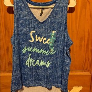 Chic Blue Sleeveless Tank Top
